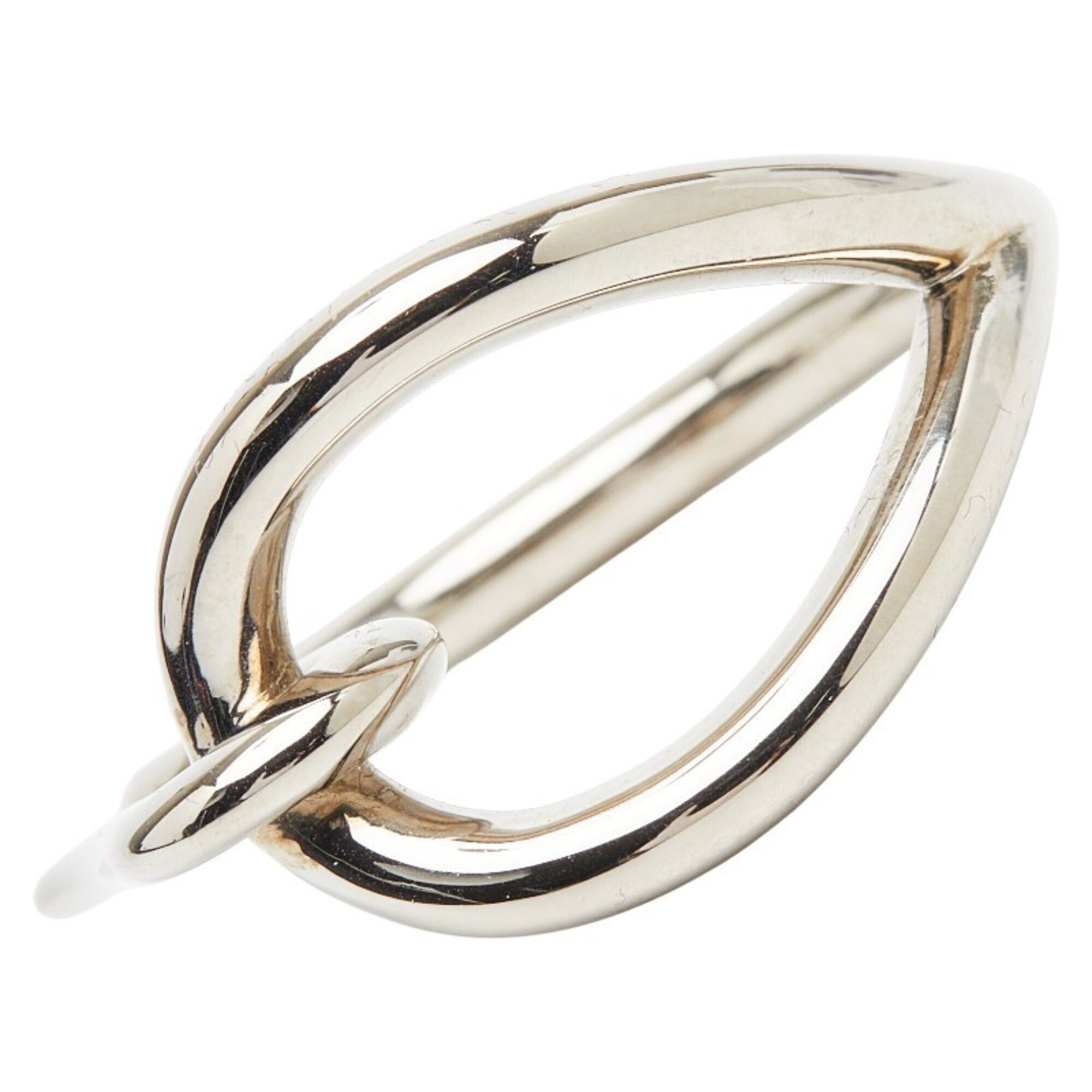 Hermes Jumbo Scarf Muffler Ring Silver Metal Women's Hermes